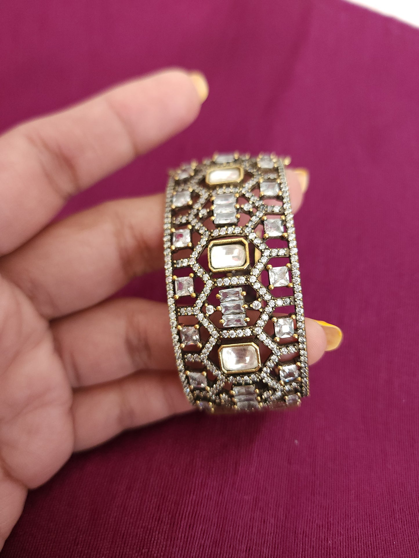 Victorian polki antique bracelets /bangles