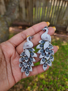 Peacock CZ earrings