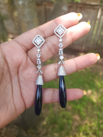 Peacock CZ earrings