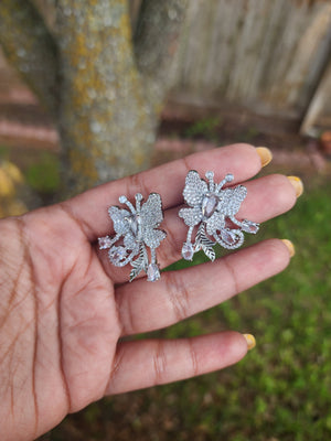 Butterfly CZ earrings