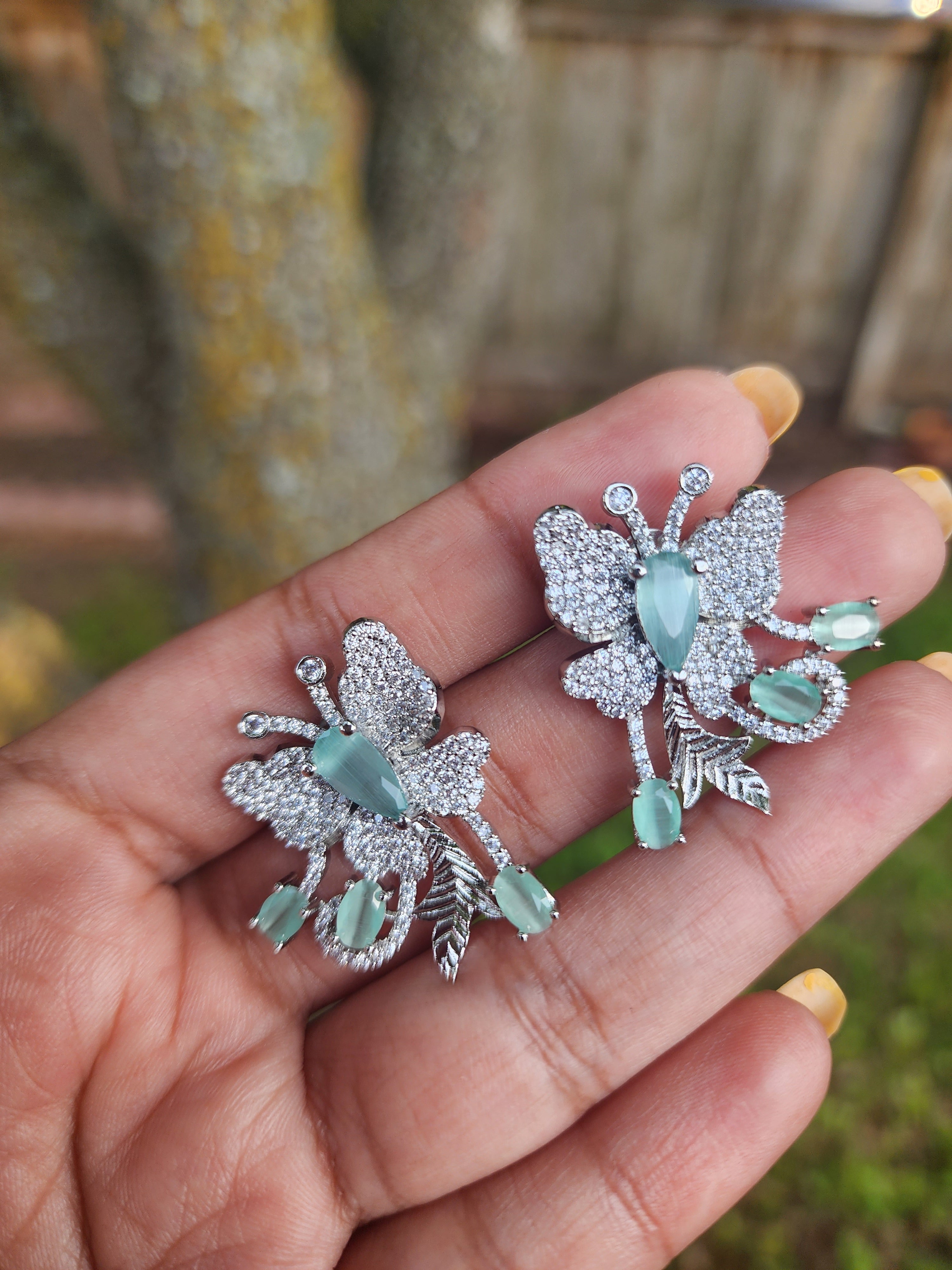 Butterfly CZ earrings