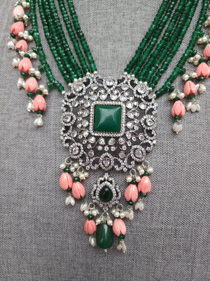 Victorian polki necklace with earrings