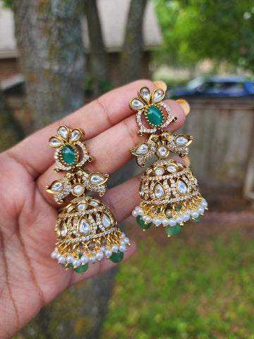 Victorian polki jhumka earrings
