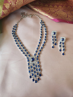Natasha 2 layer cz necklace set