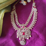 Vinnathi CZ 2 layer diamond replica necklace set