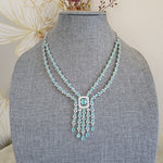 Natasha 2 layer cz necklace set