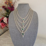 Vinnathi CZ 2 layer diamond replica necklace set