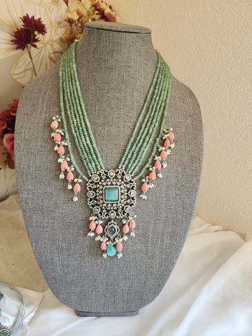 Victorian polki necklace with earrings