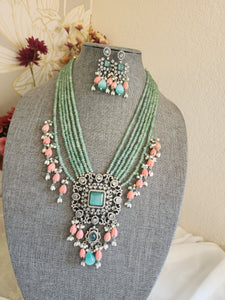 Victorian polki necklace with earrings