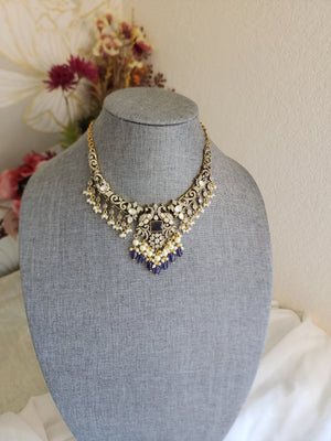 Victorian polki hasli necklace with earrings