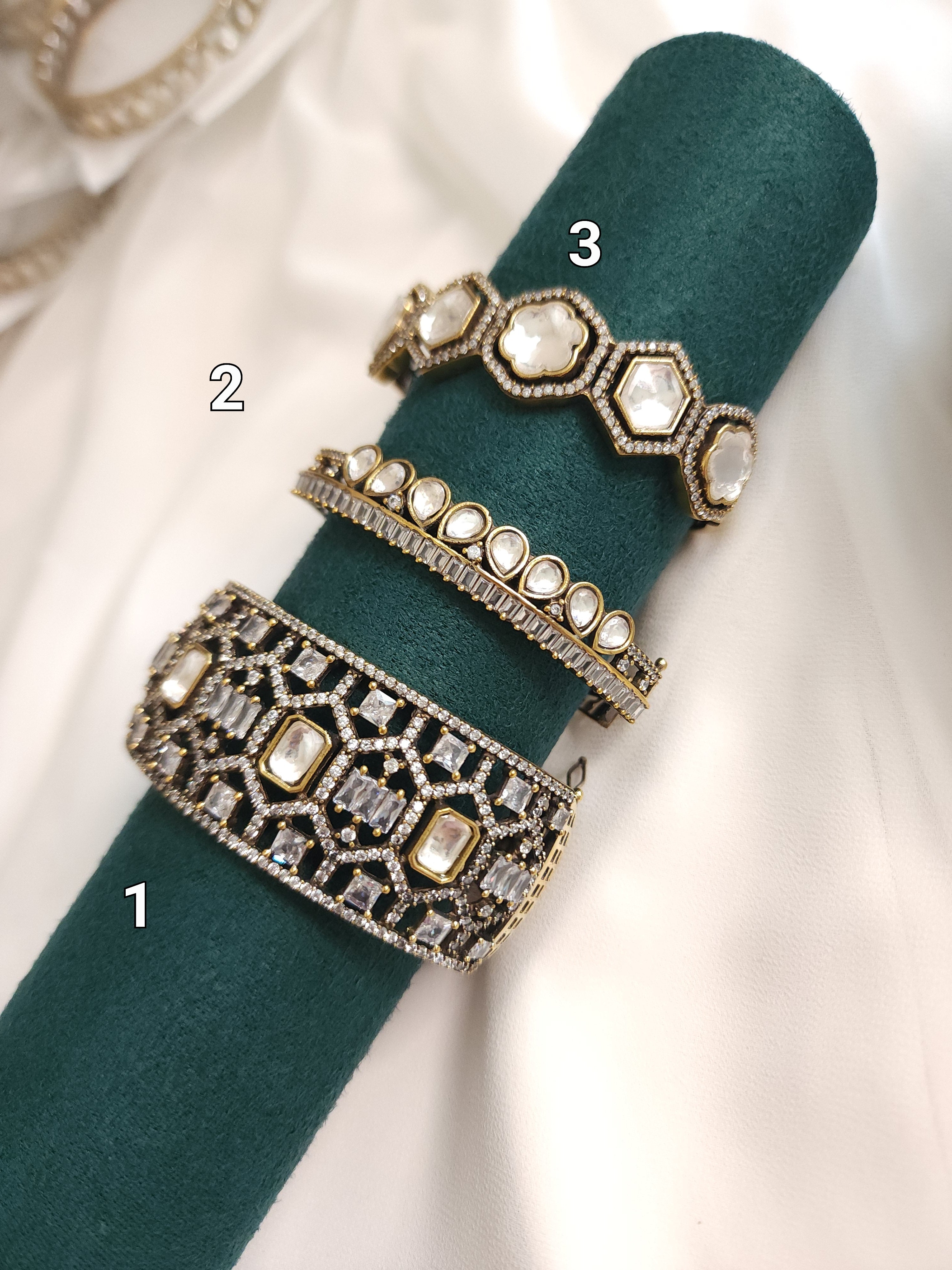 Victorian polki antique bracelets /bangles