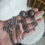 Aditya tassel silver alike earrings