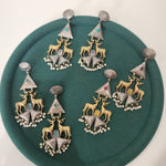 Deer dualtone Silver alike chandbali earrings