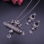 Annush silver alike pendant necklace set