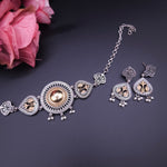 Dualtone Silver alike choker necklace set