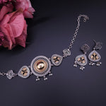 Dualtone Silver alike choker necklace set