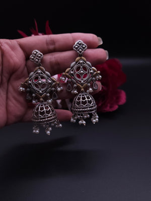 Aastha dualtone jhumka earrings