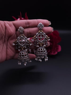 Aastha dualtone jhumka earrings
