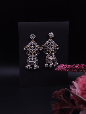 Aastha dualtone jhumka earrings