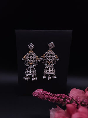 Aastha dualtone jhumka earrings