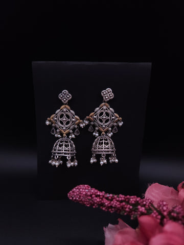 Aastha dualtone jhumka earrings