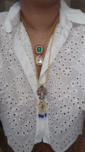 Aarvi jadau kundan polki necklace set