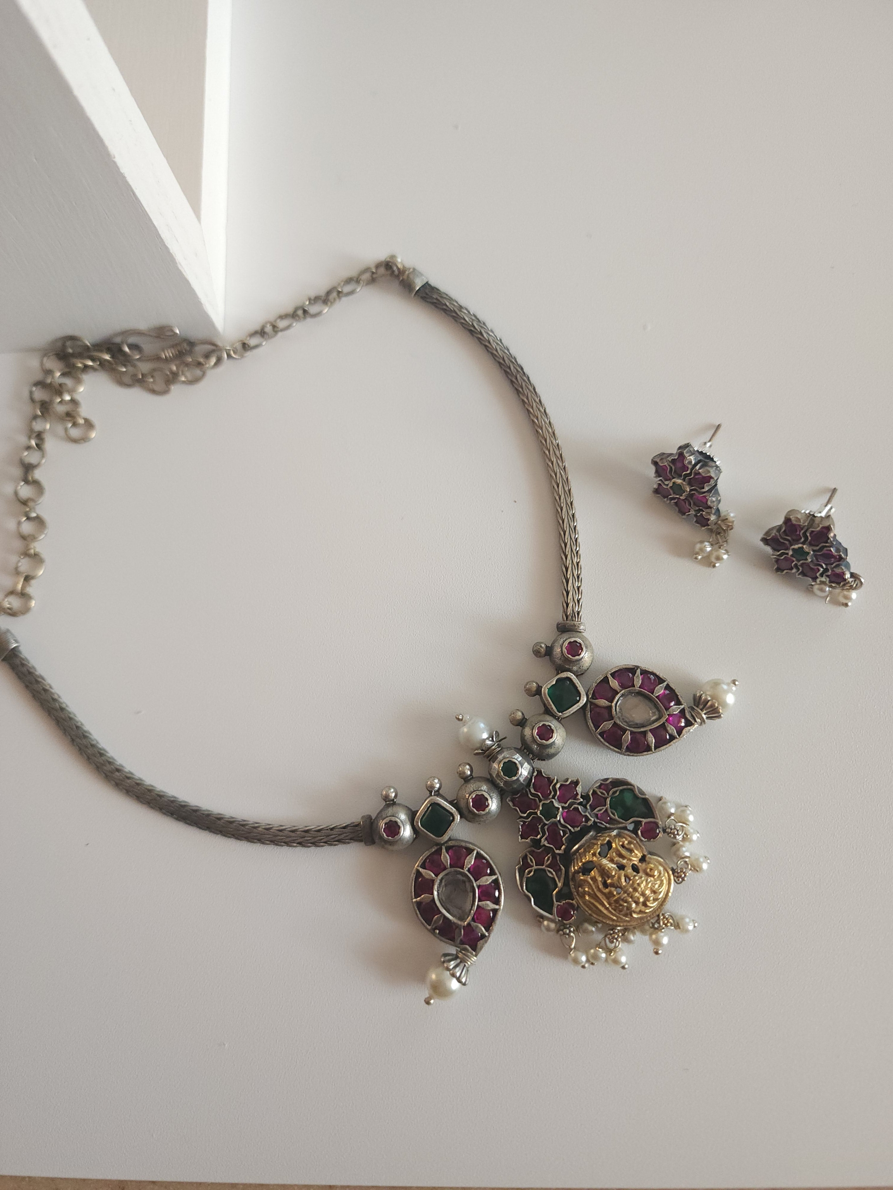 Achyutha Kemp Dualtone necklace set