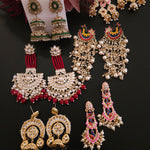 Meenakari handpainted chandbali earrings