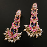 Meenakari handpainted chandbali earrings