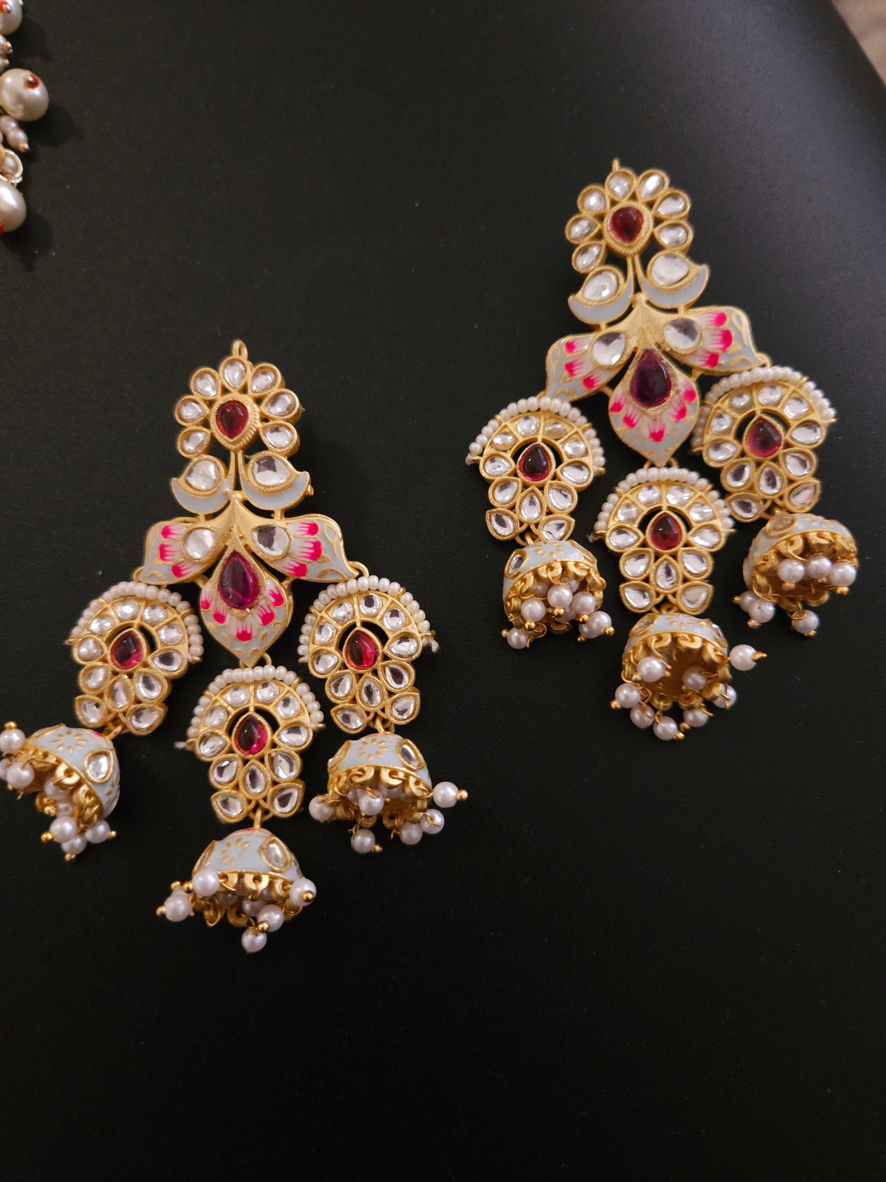 Meena handpainted Jhumka earrings