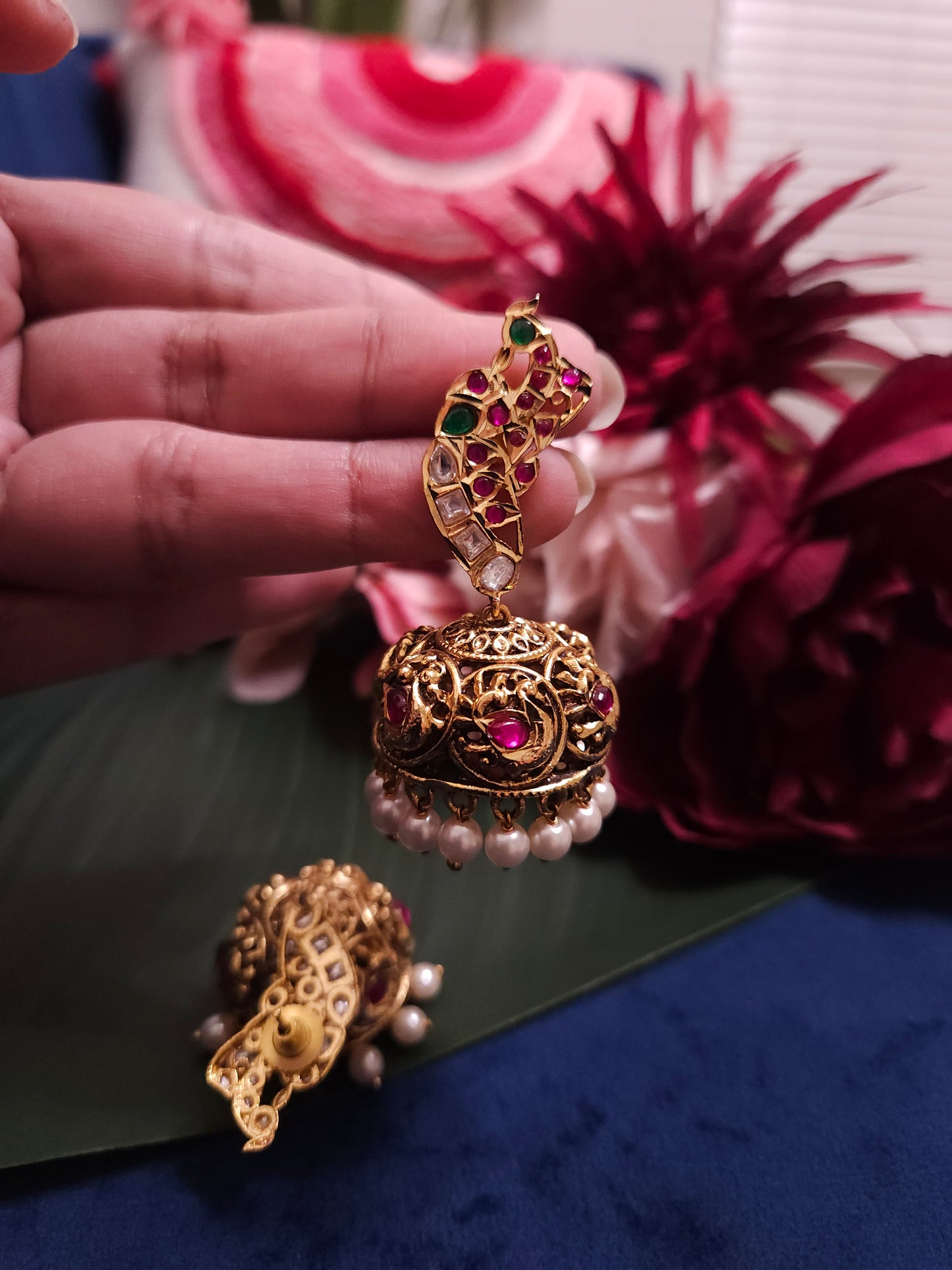 Nakshi goldplated stud earrings