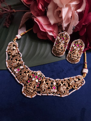 Nakshi goldplated necklace set