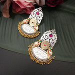 925 silver polish fusion jhumka earrings