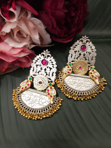 925 silver polish fusion jhumka earrings