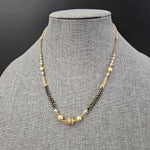 Bruh Gold plated black bead necklace