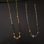 Bruh Gold plated black bead necklace