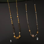Bruh Gold plated black bead necklace