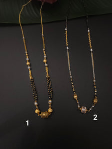 Bruh Gold plated black bead necklace