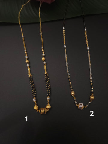 Bruh Gold plated black bead necklace