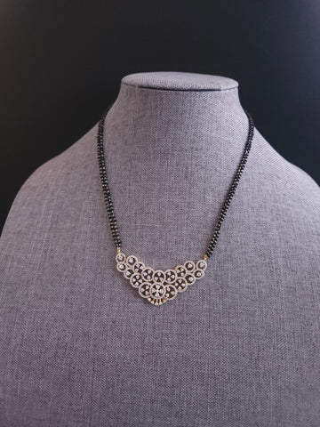 Bhavani Gold plated black bead necklace set