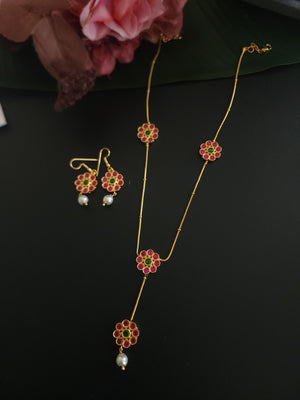 Aarvi jadau kundan necklace set