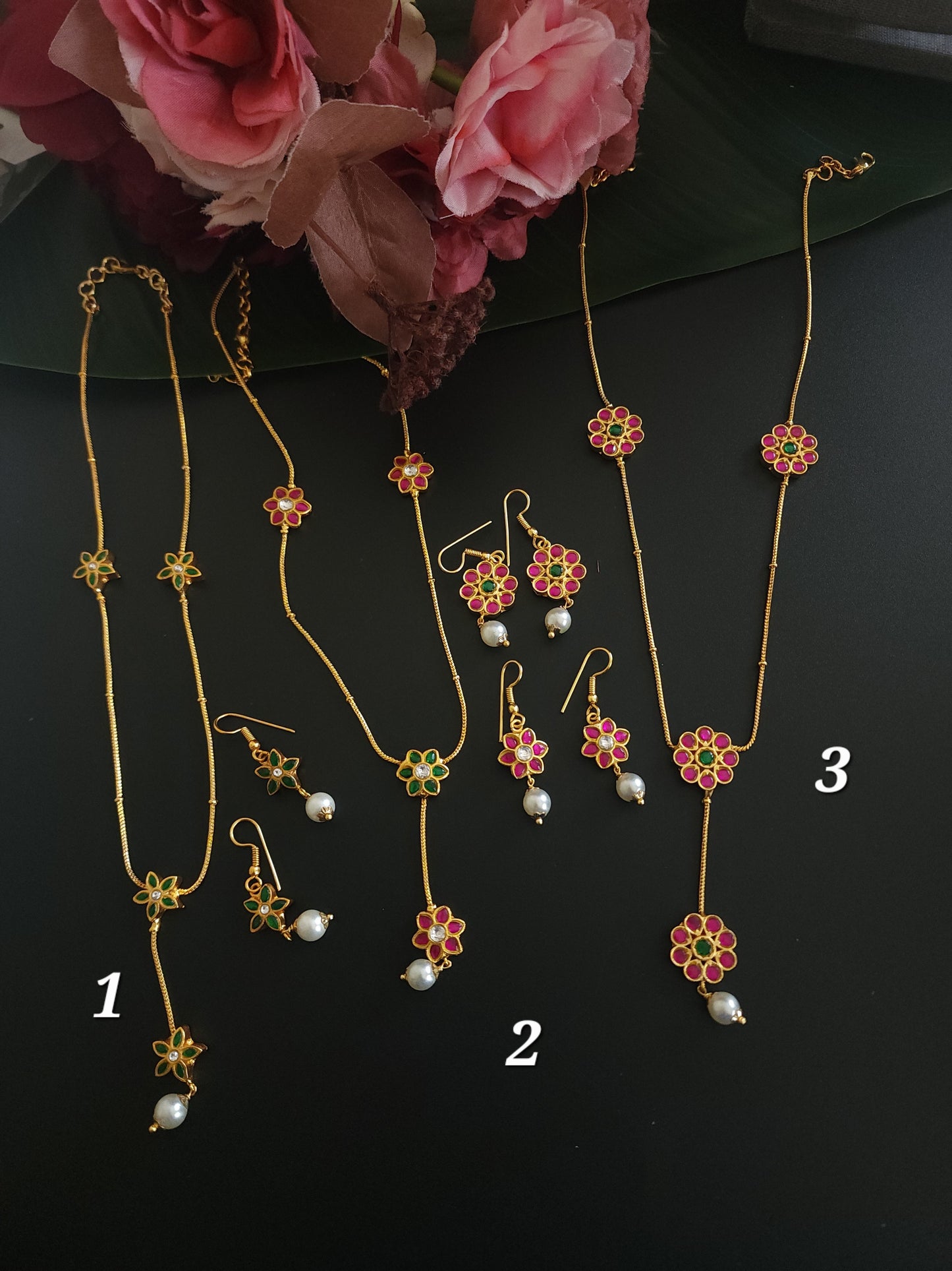 Aarvi jadau kundan necklace set