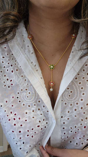 Aarvi jadau kundan necklace set