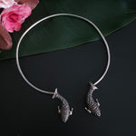 Fish hasli dual tone pendant necklace set