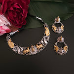 Gomathi dualtone hasli necklace set