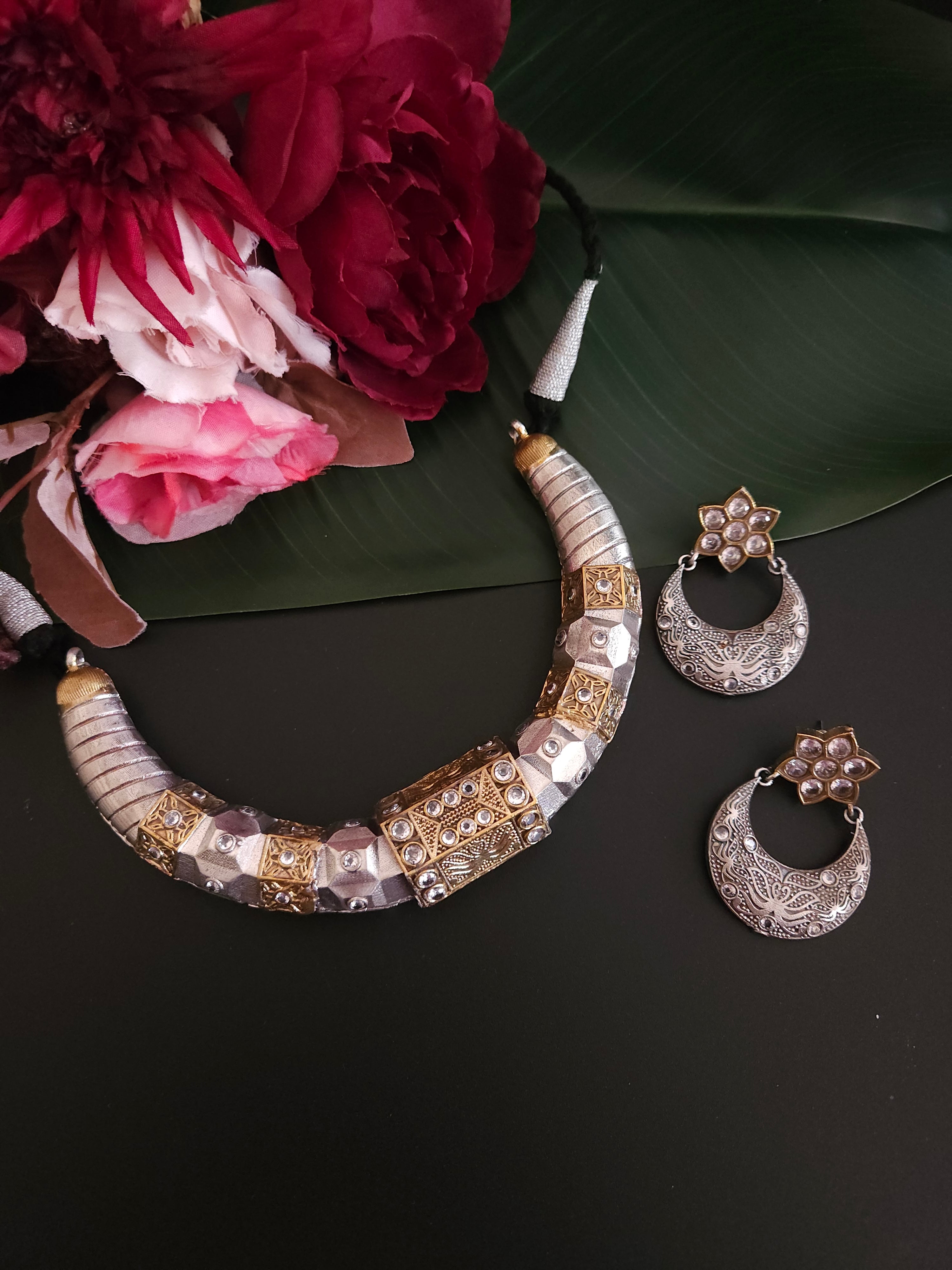 Alicia fusion dualtone hasli necklace set