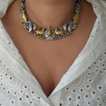 Gomathi dualtone hasli necklace set