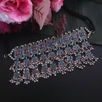Statement black metal Oxidized necklace