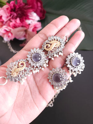Kranthi dualtone choker set with earrings