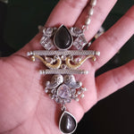 Annush silver alike dualtone pendant necklace set